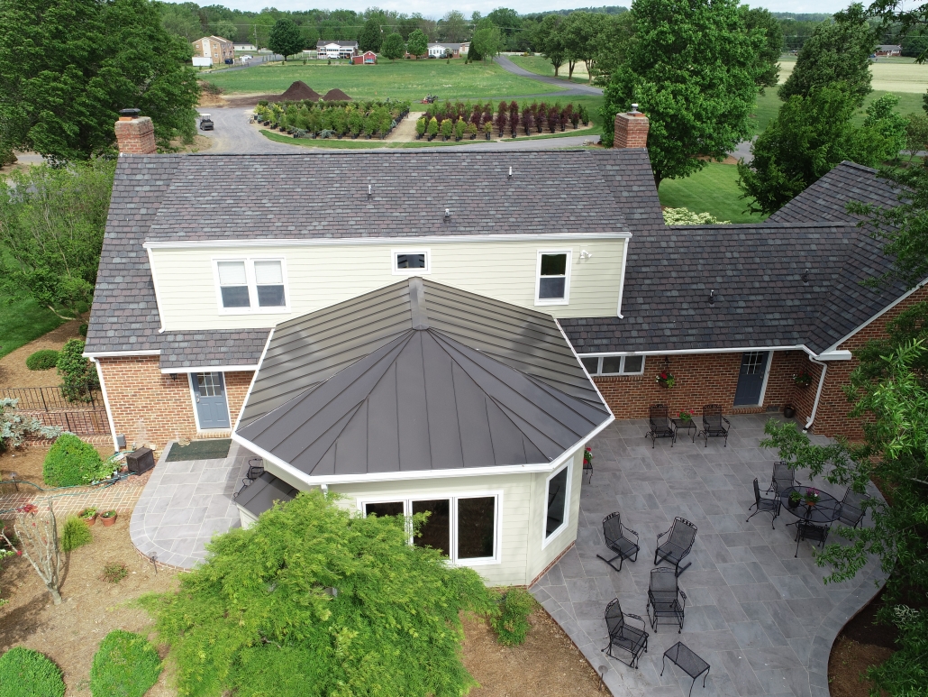 metal roof on sunroom