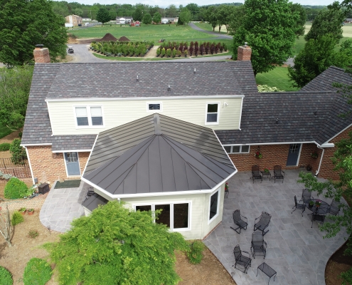 metal roof on sunroom