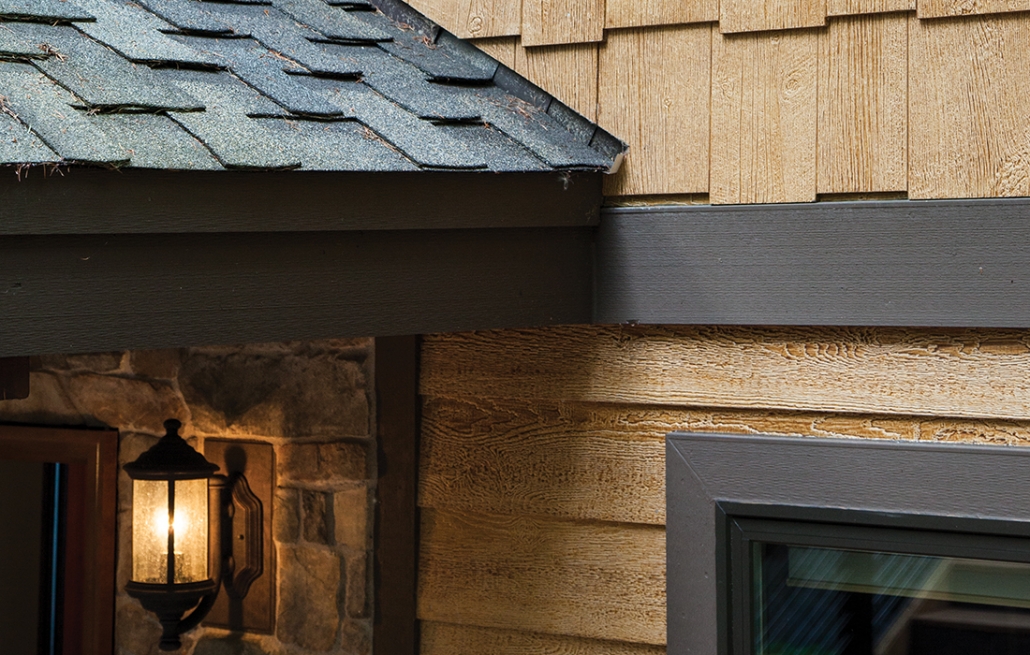 Details of siding on a house.