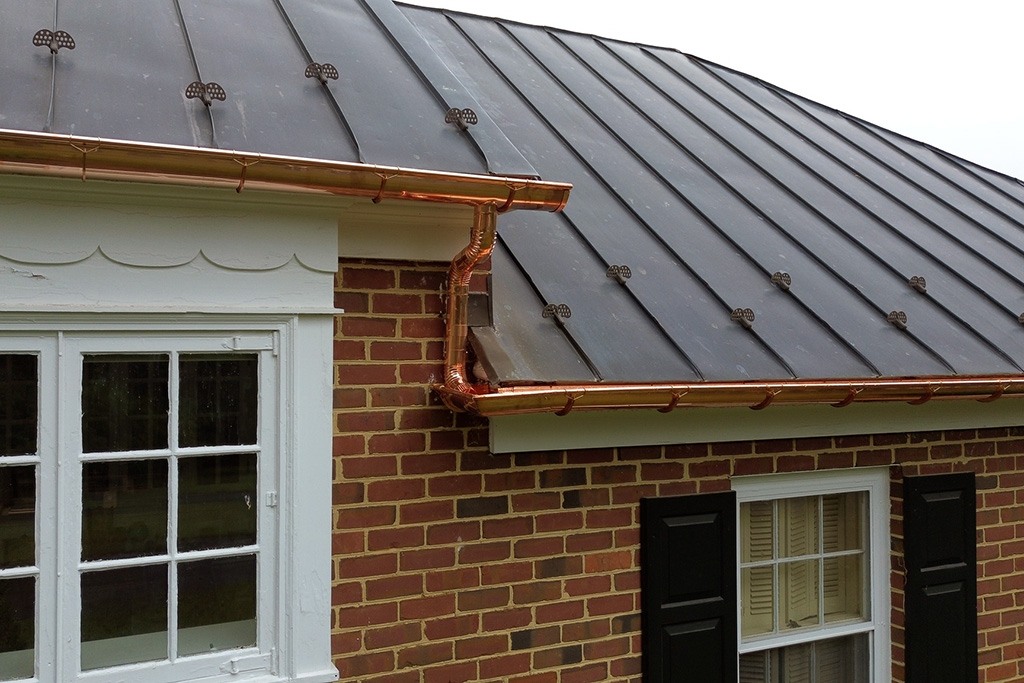 half round copper gutters